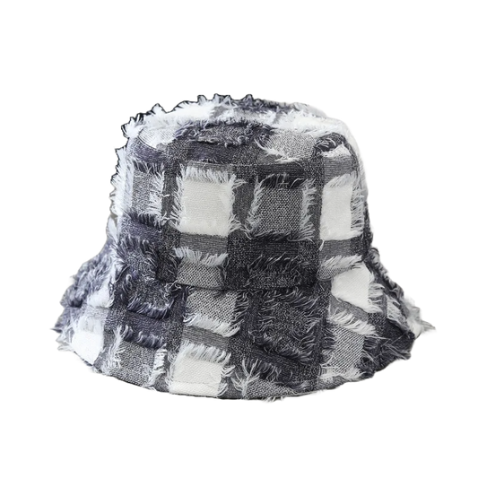 Checkered Denim Delight: Discover Our Bucket Hat Collection