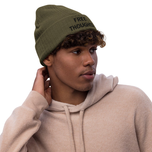 Free Thoughts Ribbed Knit Beanie
